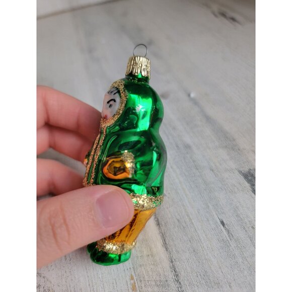 Czech Republic glass green Eskimo glitter child ornament Xmas - Picture 5 of 8